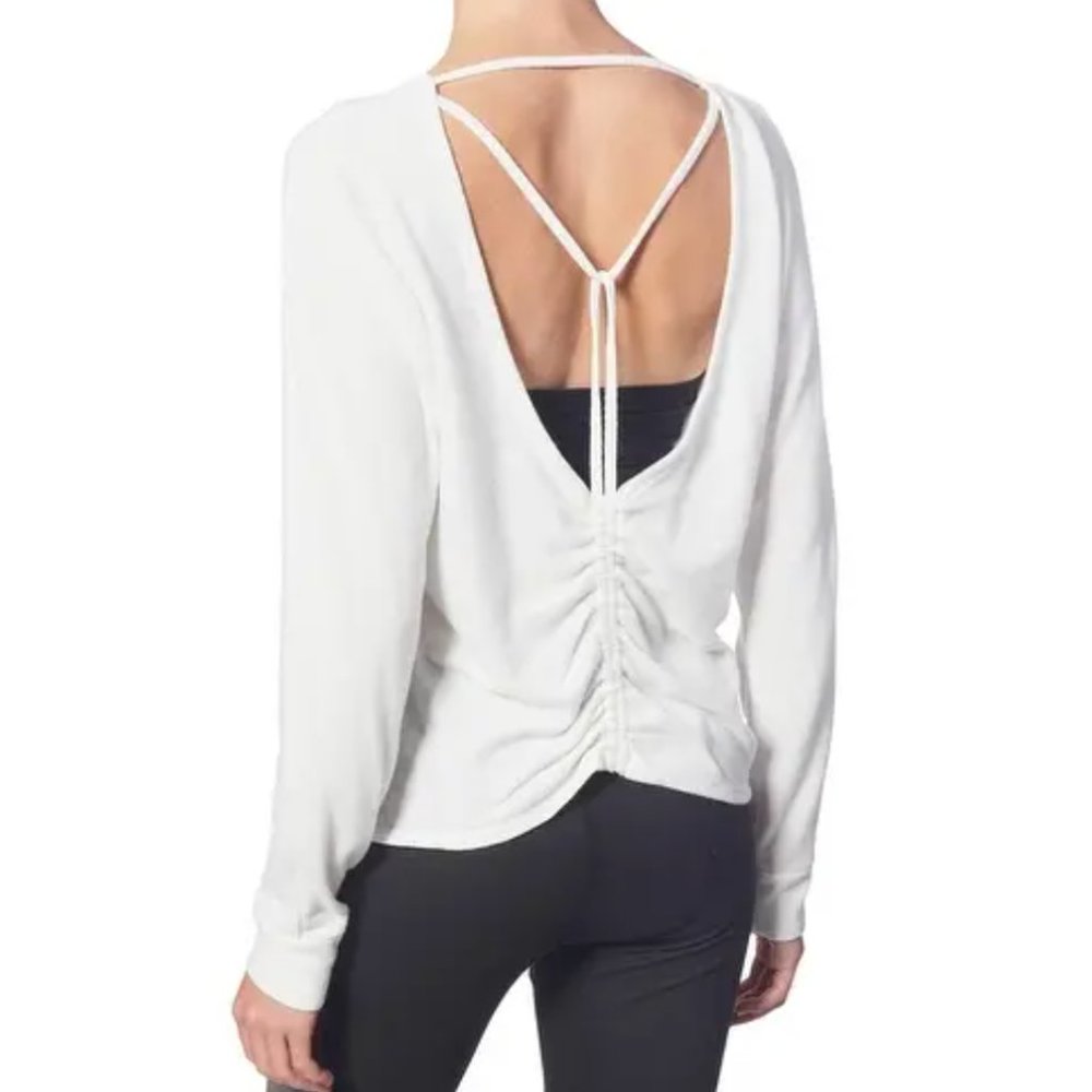 NWT Splendid Women's Strappy 2 Way Ruched Long Sleeve top